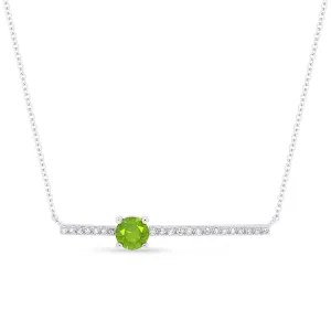 0.29Ct Peridot 18"necklacein 14K White Gold
