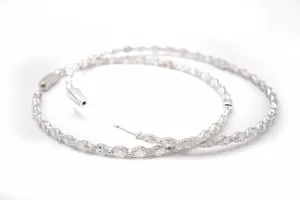 10.07 ctw Marquise Diamond Hoop Earrings 18k