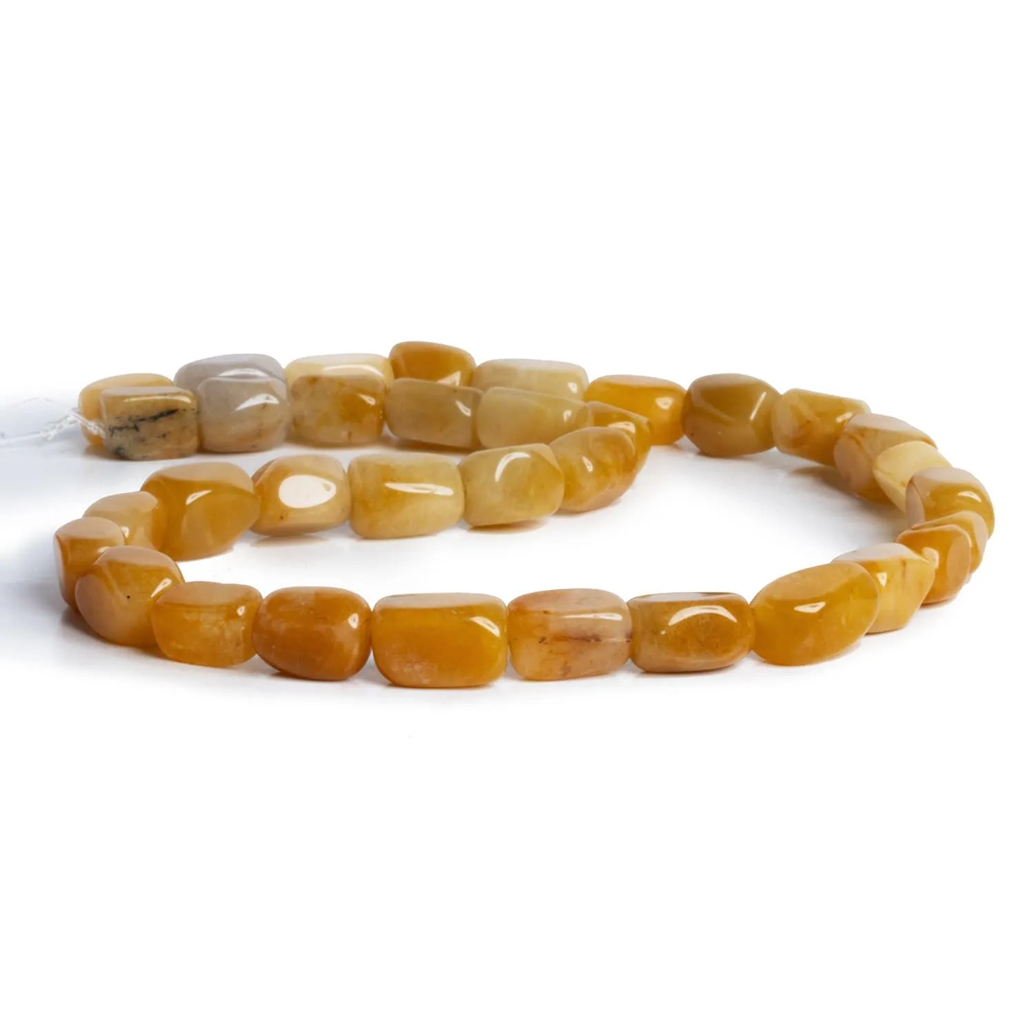 11x7mm Yellow Jade Rectangle Nuggets 15 inch 33 beads