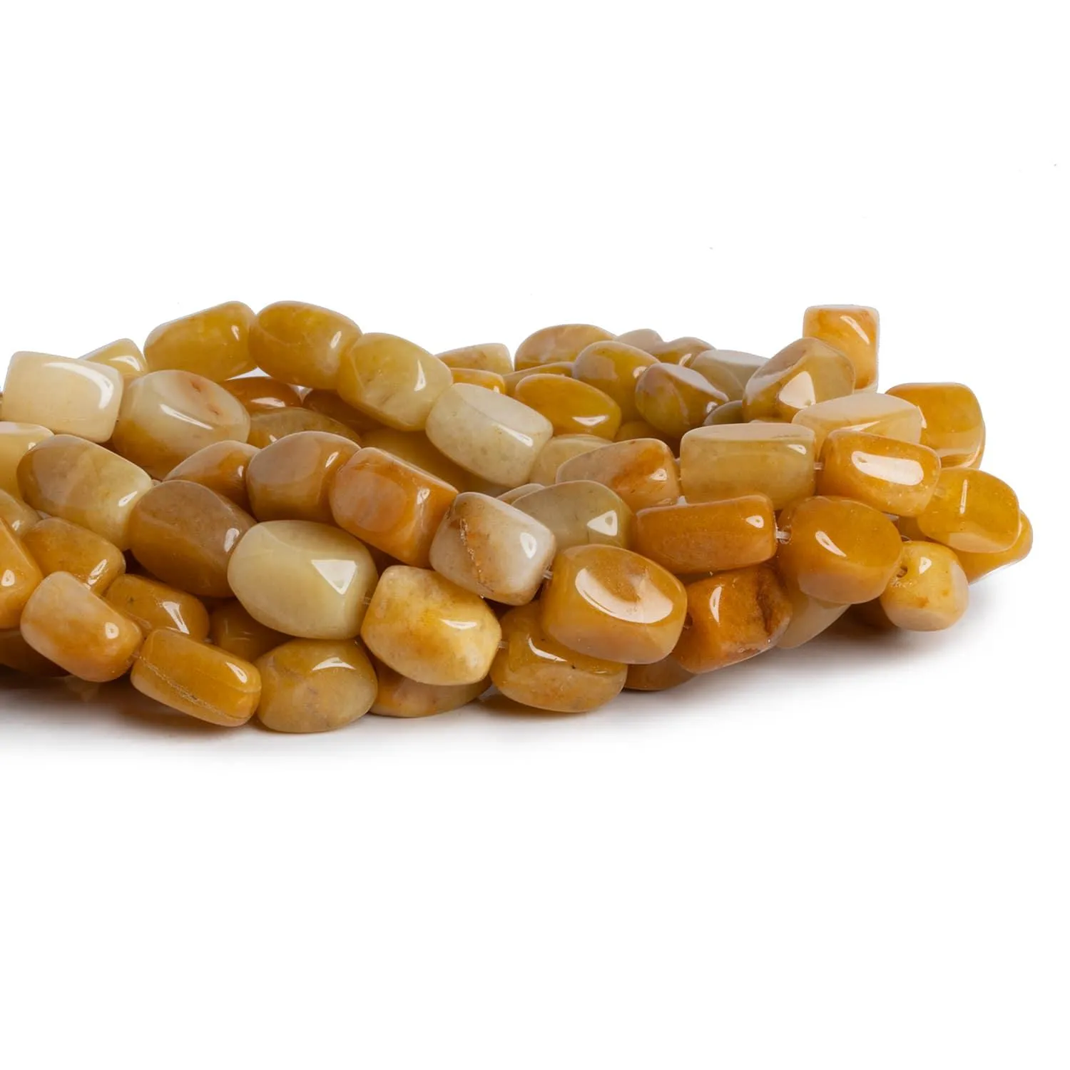 11x7mm Yellow Jade Rectangle Nuggets 15 inch 33 beads