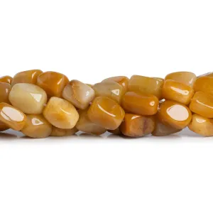 11x7mm Yellow Jade Rectangle Nuggets 15 inch 33 beads