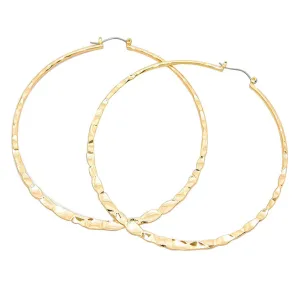 14K Gold Filled Metal Hoop Pin Catch Earrings