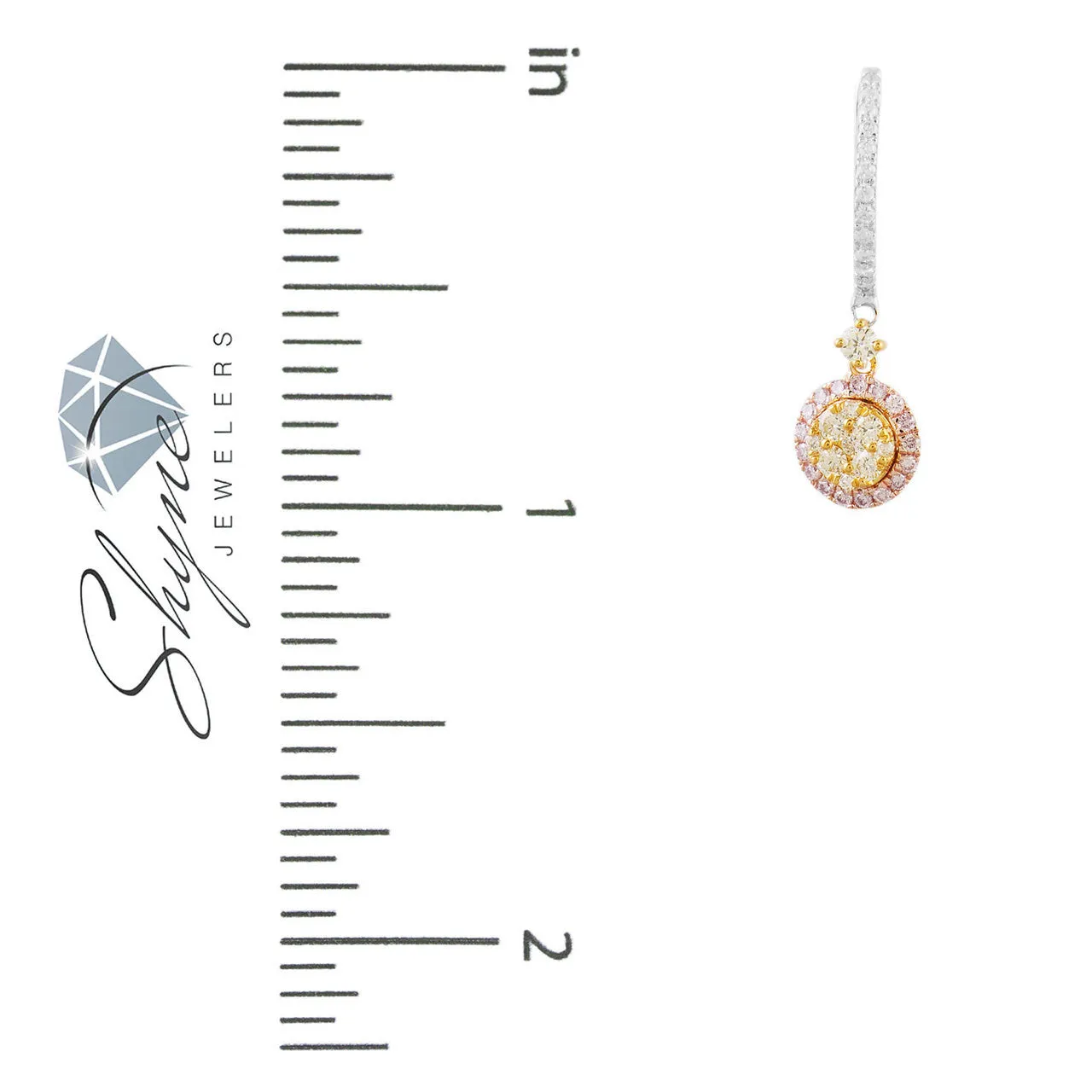 14k White Gold 1.00ct Diamond Drop Earrings