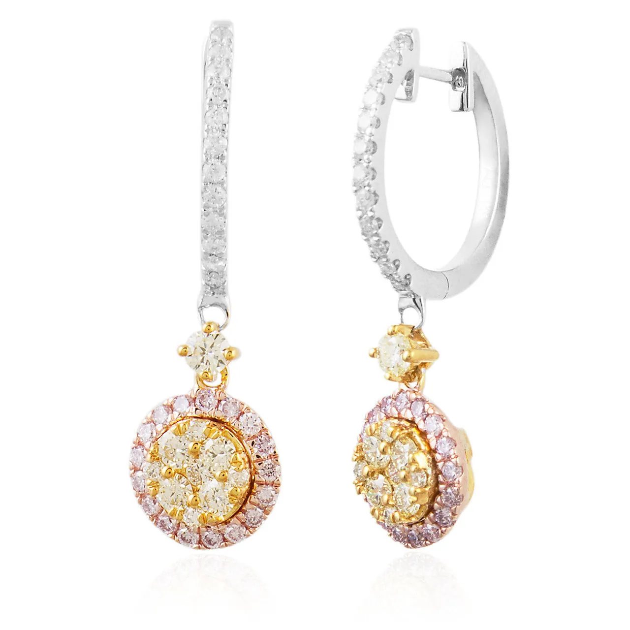 14k White Gold 1.00ct Diamond Drop Earrings