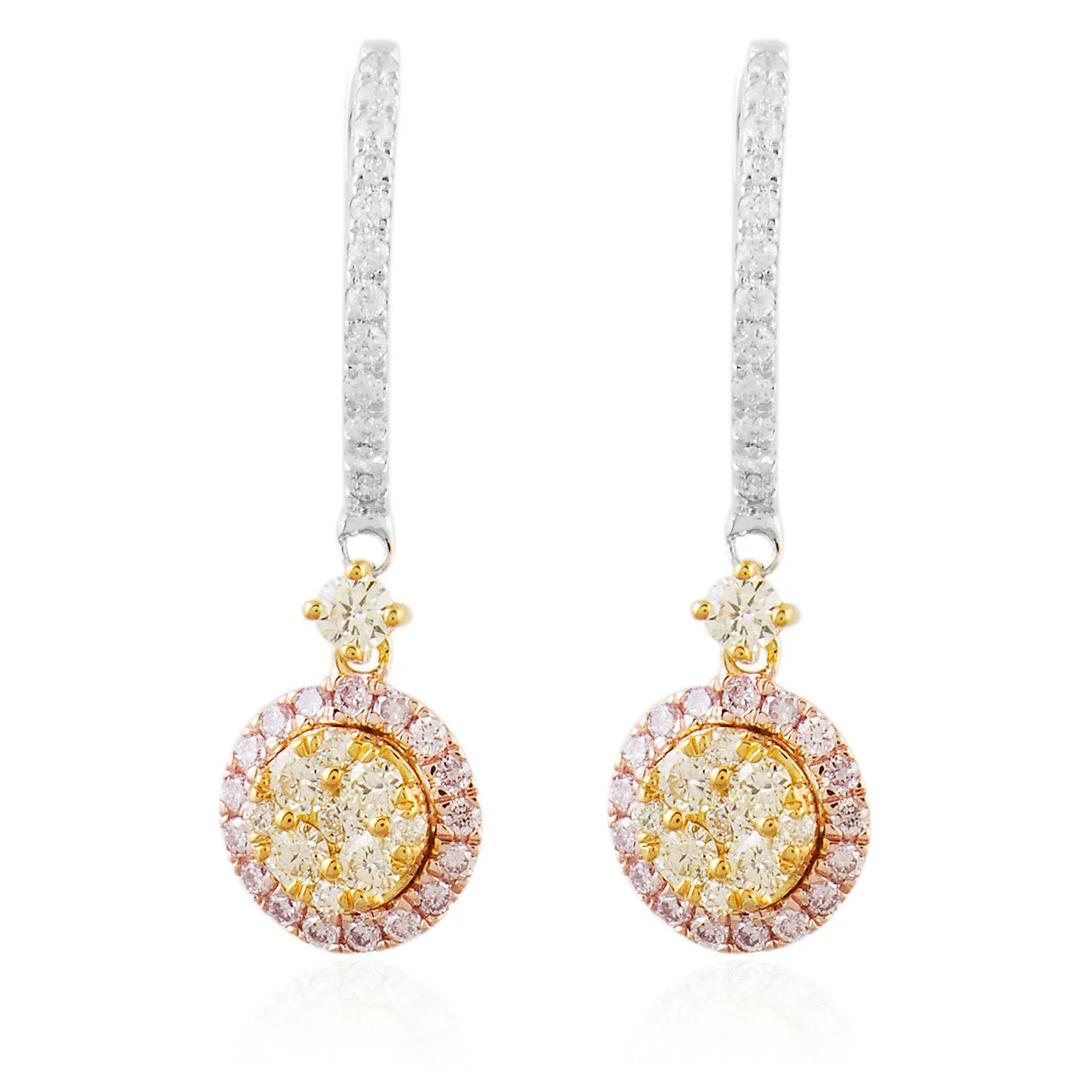 14k White Gold 1.00ct Diamond Drop Earrings
