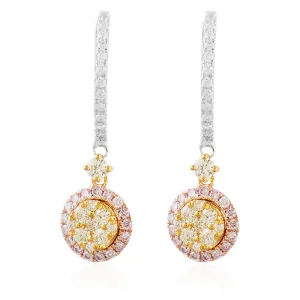 14k White Gold 1.00ct Diamond Drop Earrings