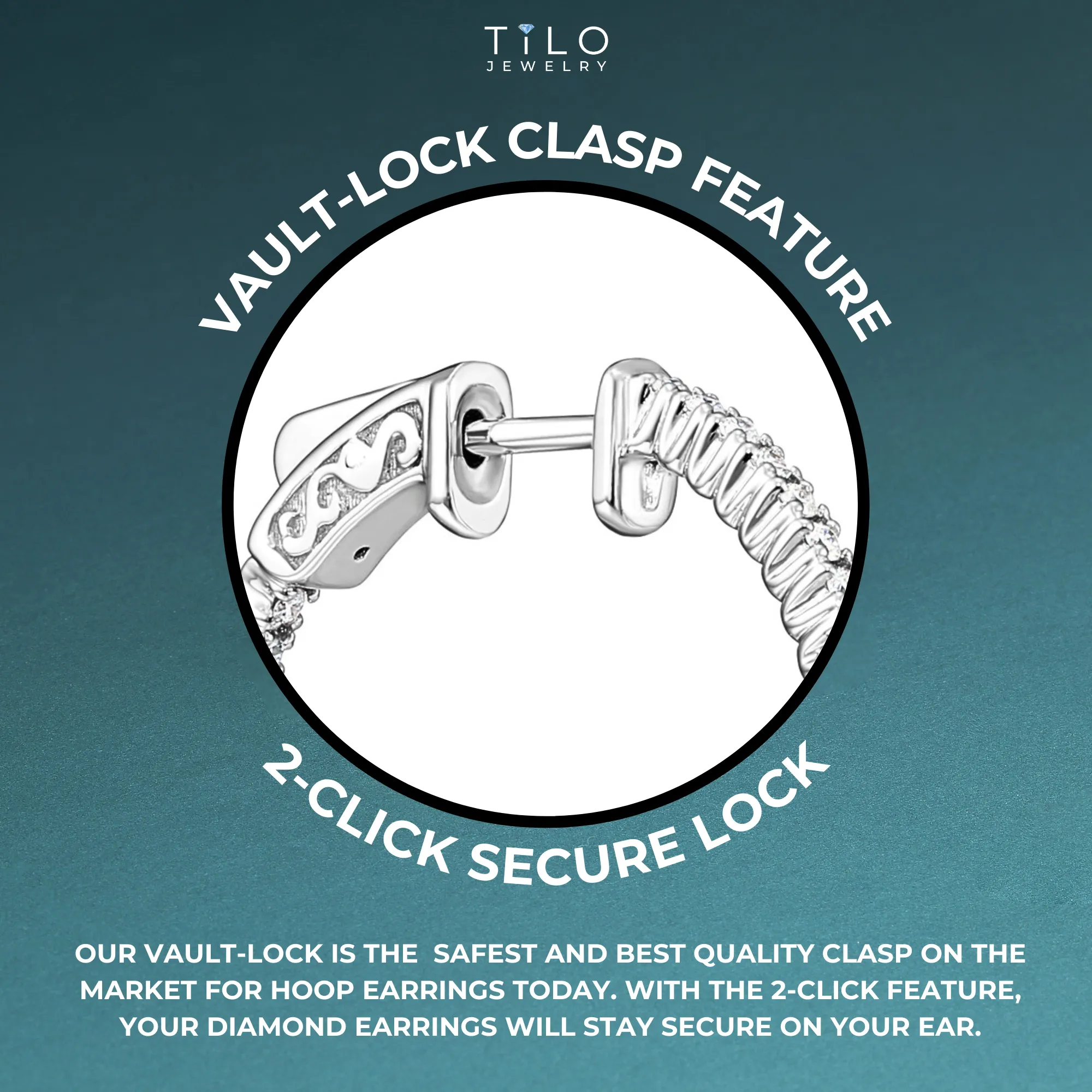 14k White Gold Diamond Hoop Earrings, 0.57 carats