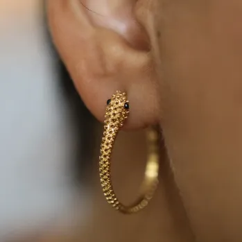 18K Gold-Filled Dainty Snake Hoop Earrings