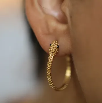 18K Gold-Filled Dainty Snake Hoop Earrings