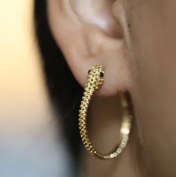 18K Gold-Filled Dainty Snake Hoop Earrings