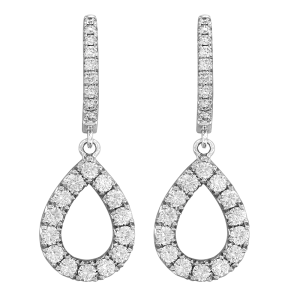 18K White Natural Diamond Earrings