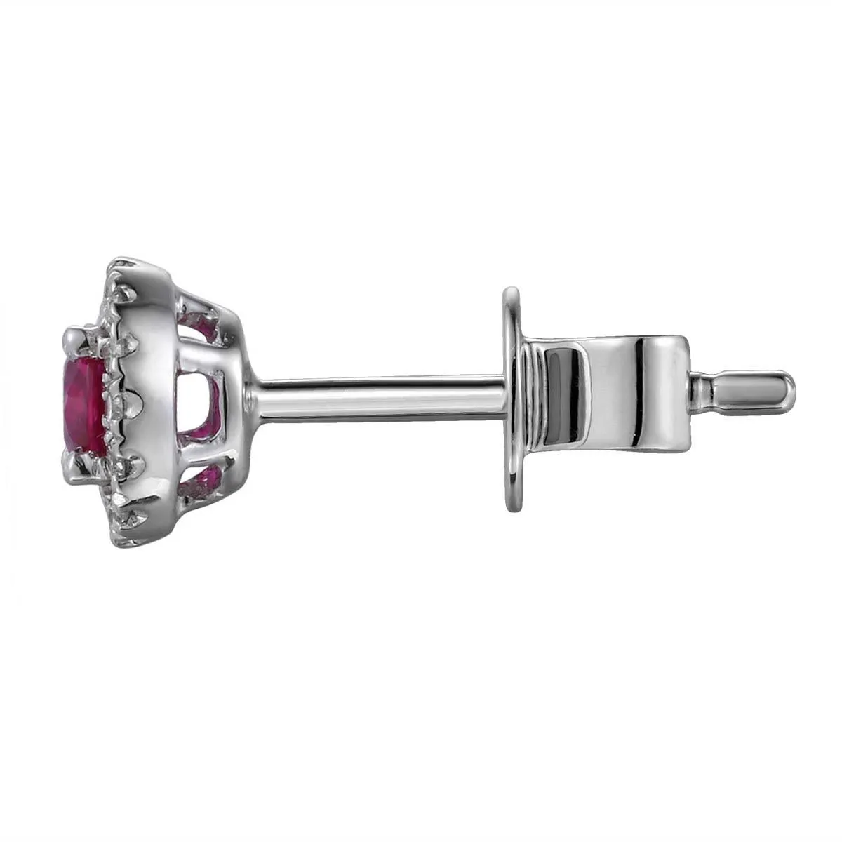 18K YELLOW GOLD RUBY AND DIAMOND STUD EARRINGS