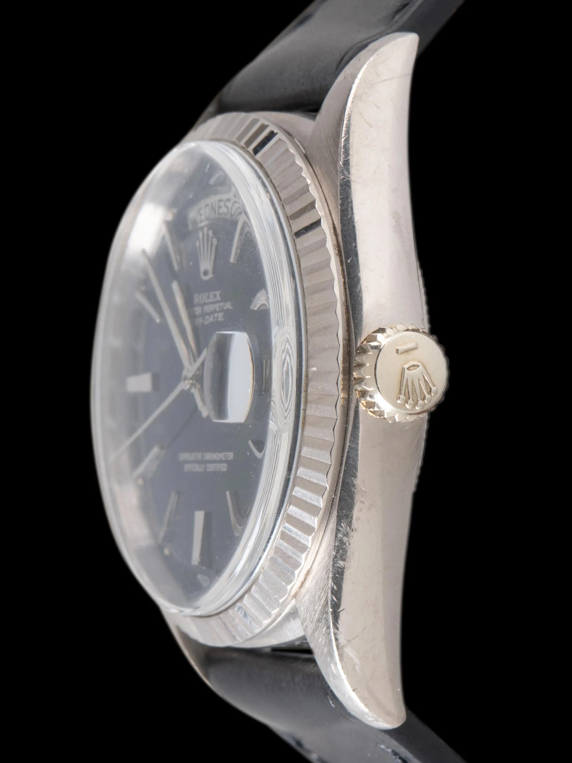 1966 Rolex Day-Date 18K WG (Ref. 1803) Glossy Black "Doorstop" Gilt Dial