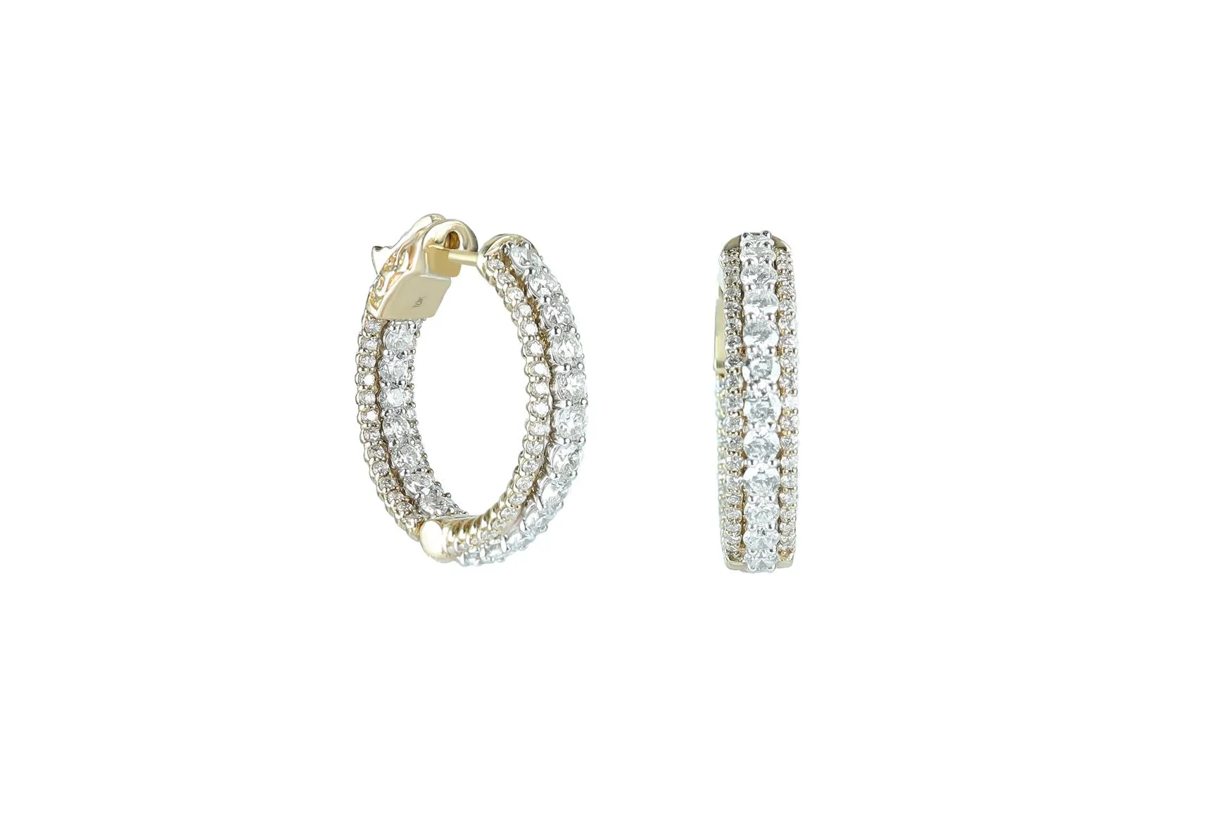 3 1/2 ctw Diamond Hoop Earrings