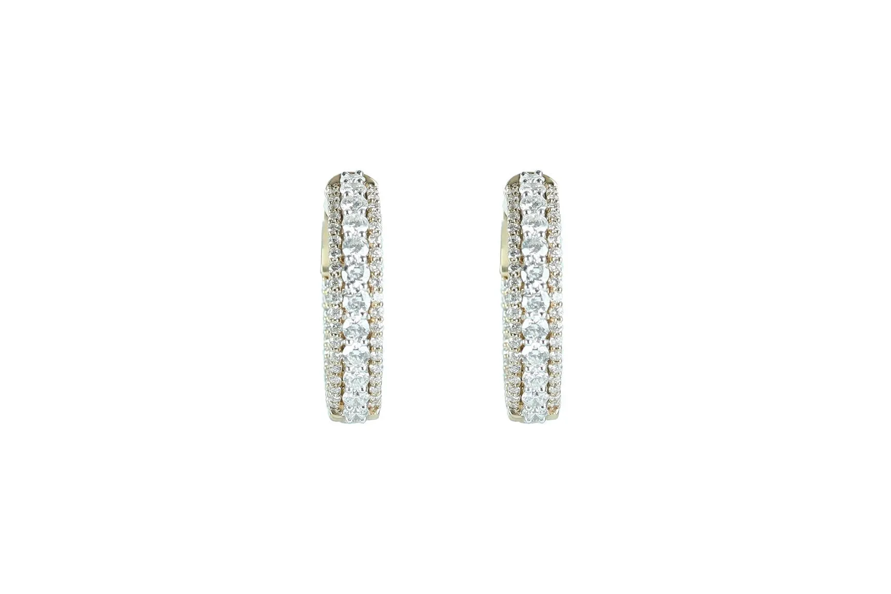3 1/2 ctw Diamond Hoop Earrings