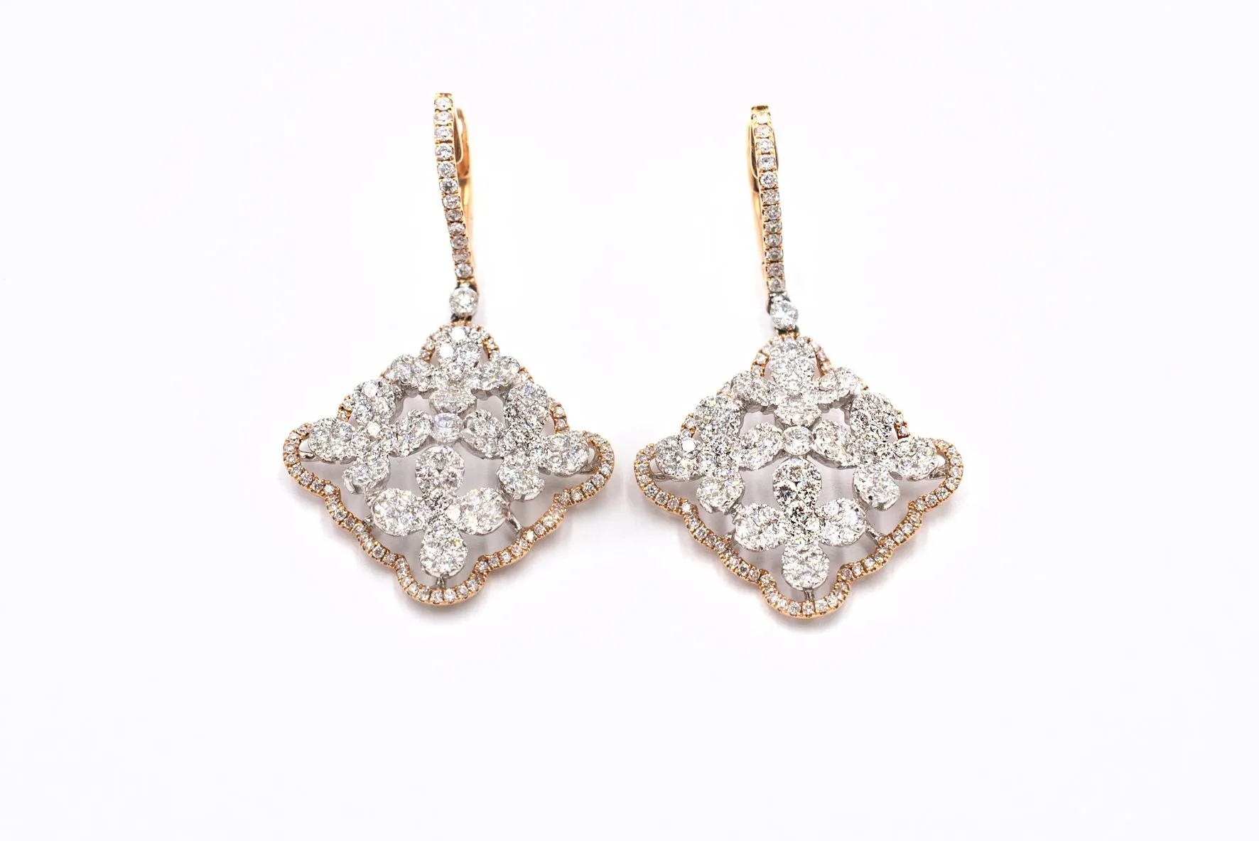 3 1/3 ctw Diamond Flower Earrings