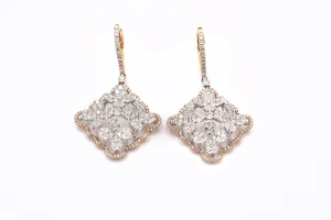 3 1/3 ctw Diamond Flower Earrings
