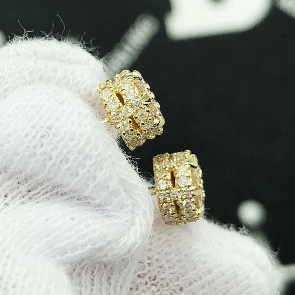 3D Flower Cluster Diamond Earrings 1.49cttw 10K Yellow Gold