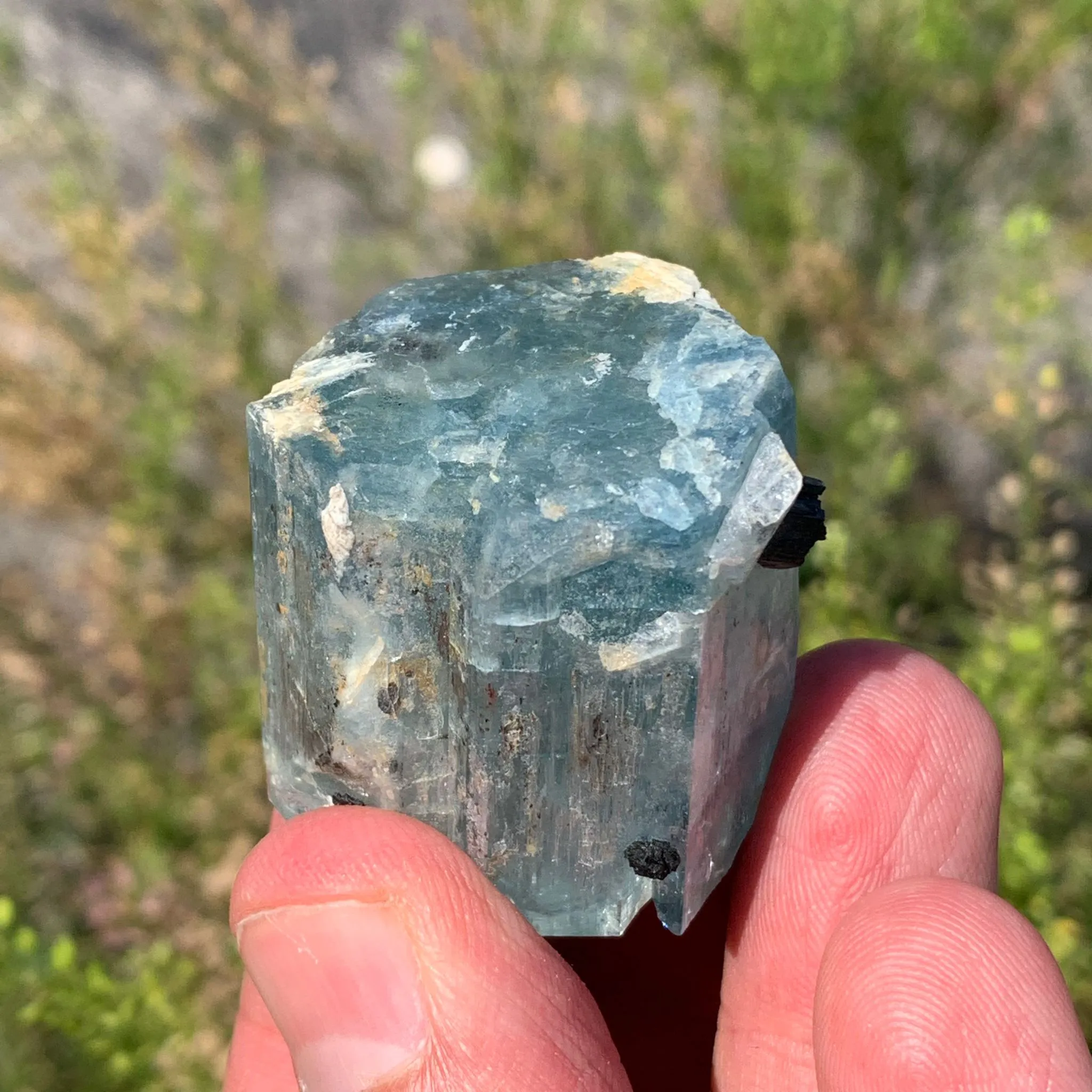 45 g Aquamarine with Black Tourmaline and Feldspar from Erongo Mountains, Namibia