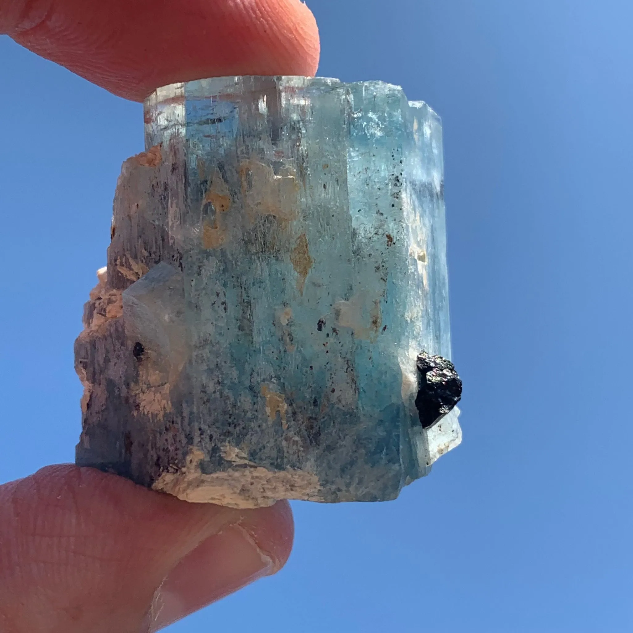 45 g Aquamarine with Black Tourmaline and Feldspar from Erongo Mountains, Namibia