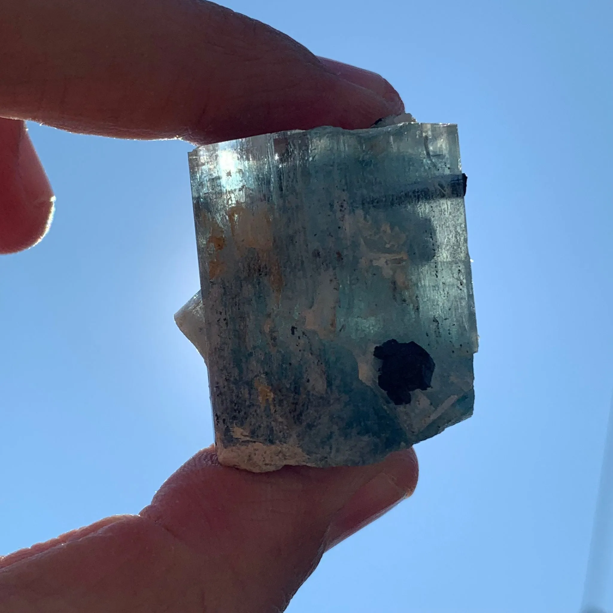 45 g Aquamarine with Black Tourmaline and Feldspar from Erongo Mountains, Namibia