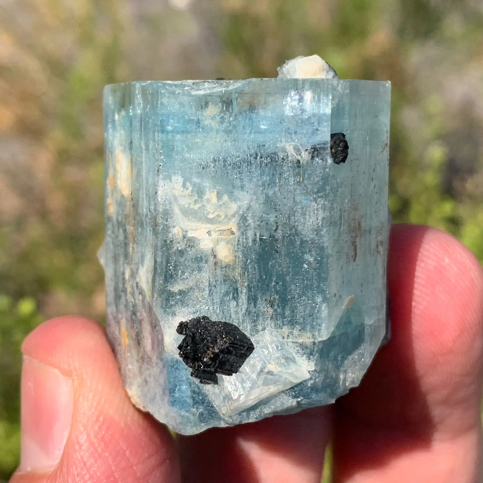 45 g Aquamarine with Black Tourmaline and Feldspar from Erongo Mountains, Namibia