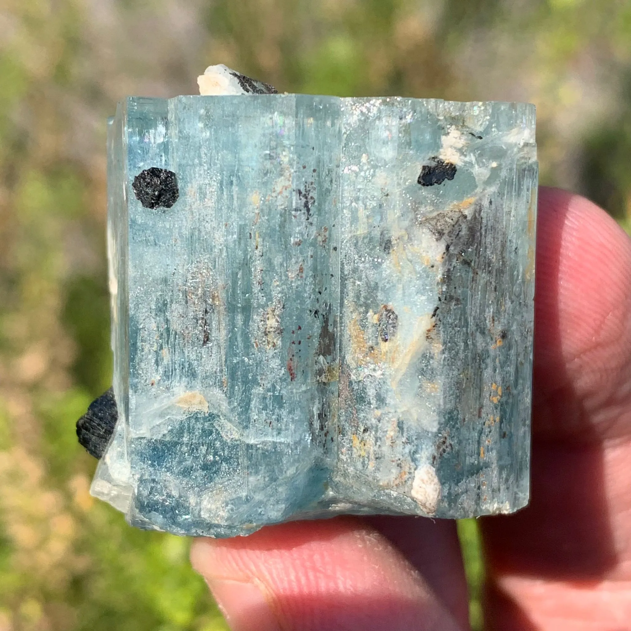 45 g Aquamarine with Black Tourmaline and Feldspar from Erongo Mountains, Namibia