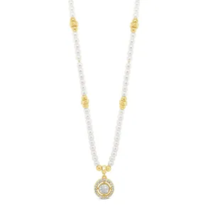 Absolute Jewellery White Pearls & Opal Gold Necklace