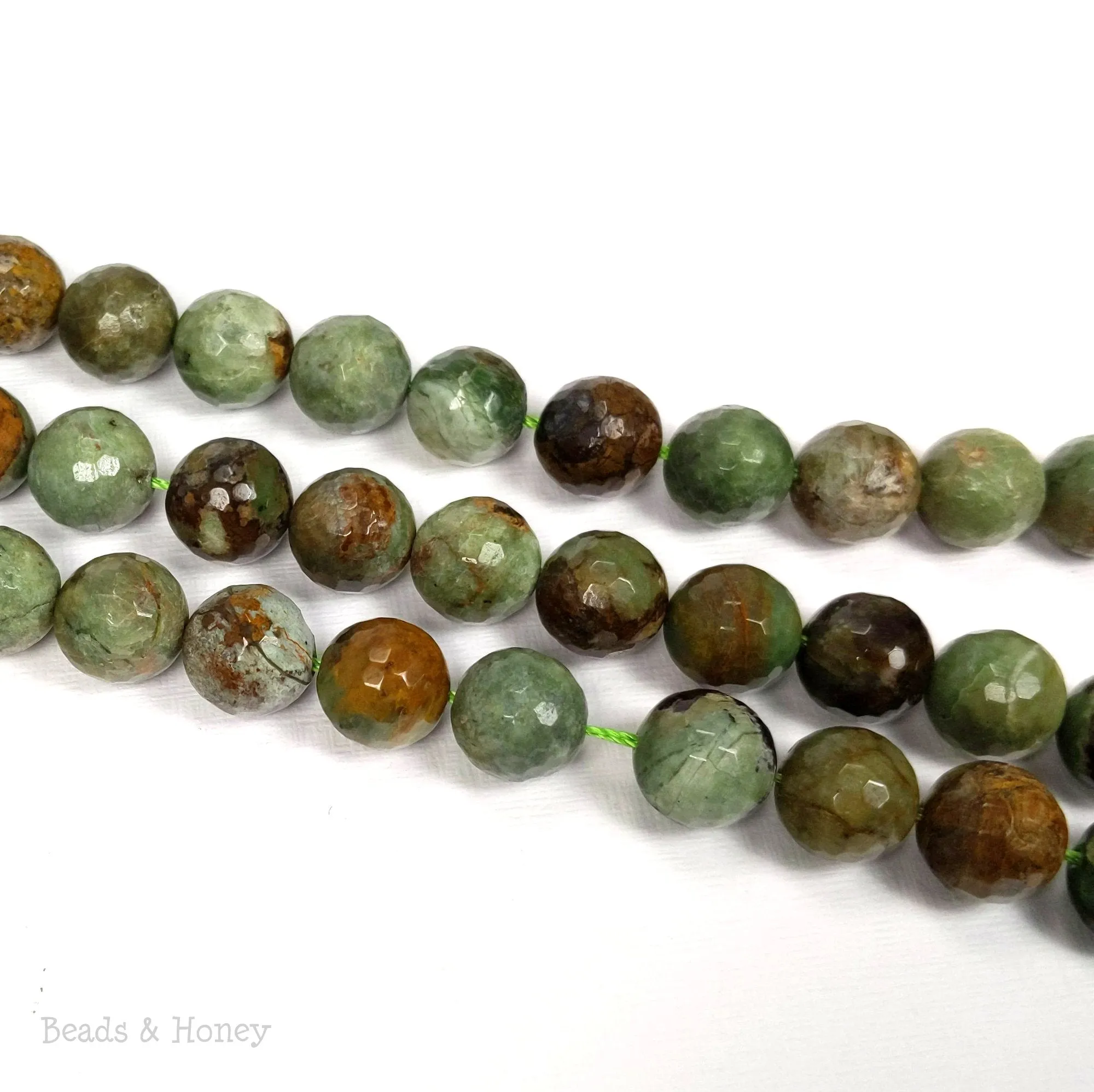 African Green Opal Round Faceted 12mm (15.5 Inch Strand)