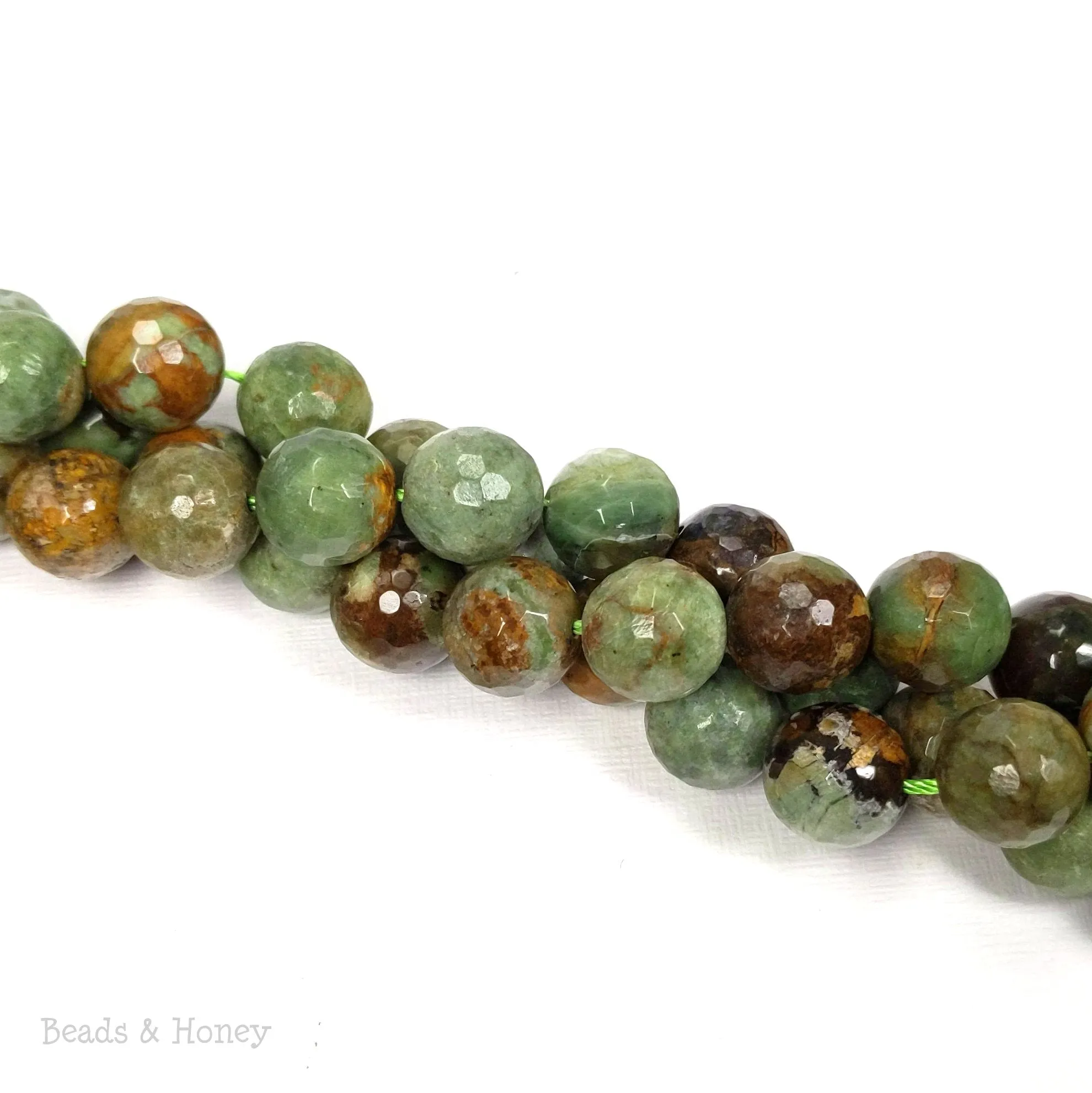 African Green Opal Round Faceted 12mm (15.5 Inch Strand)