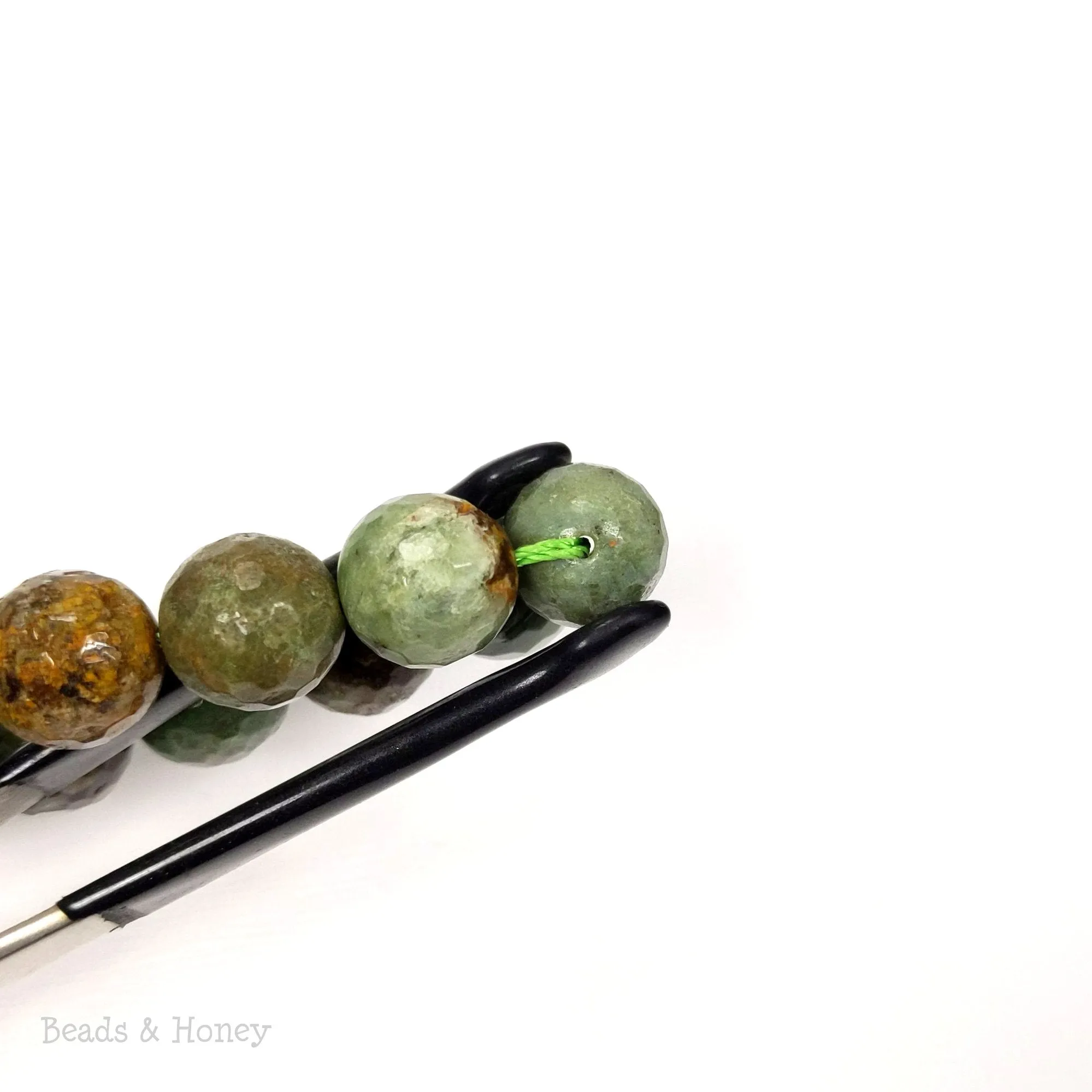 African Green Opal Round Faceted 12mm (15.5 Inch Strand)