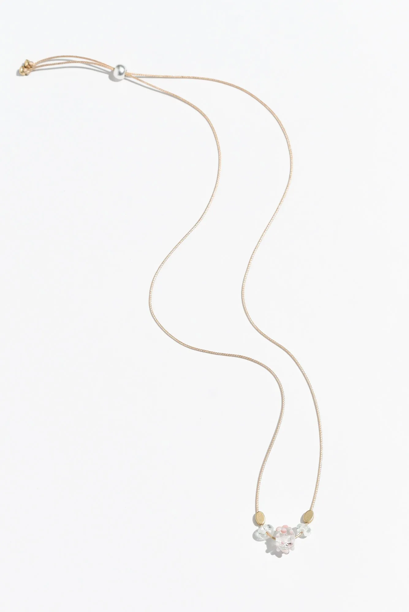 Almia Pink Dot Glass Beaded Necklace