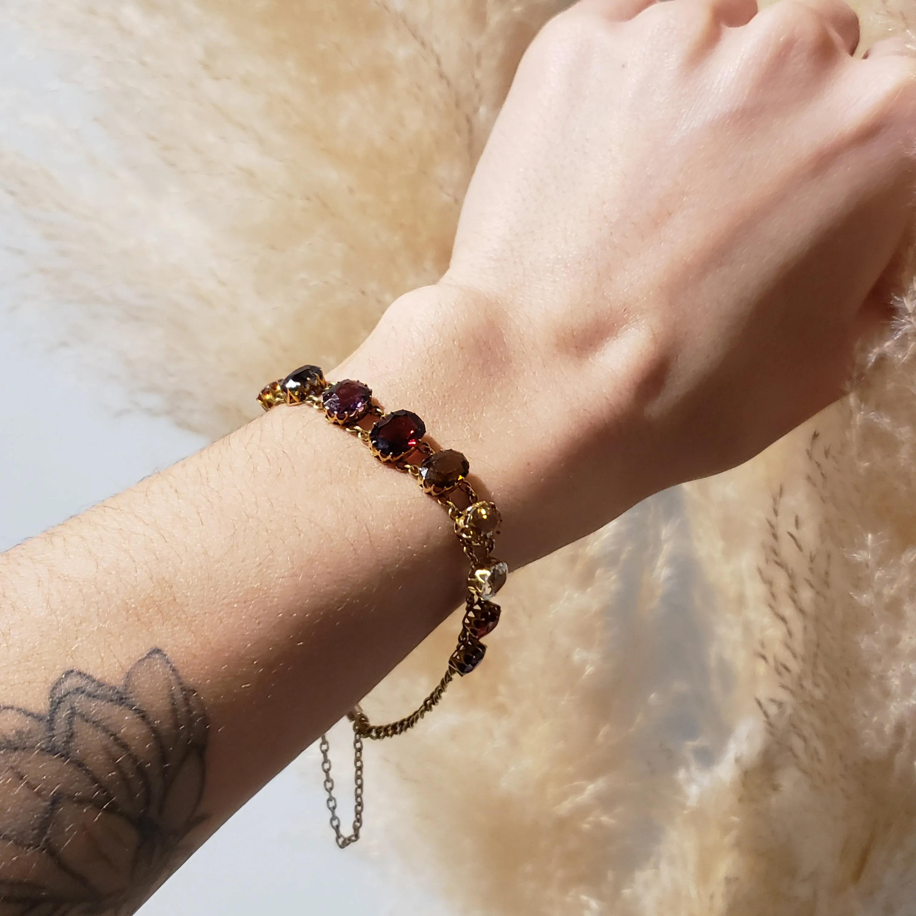 Antique Gemstone Coronet Bracelet