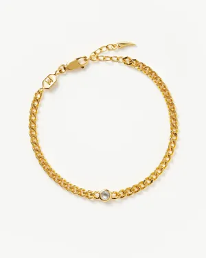 April Birthstone Chain Bracelet | 18ct Gold Plated Vermeil/Crystal