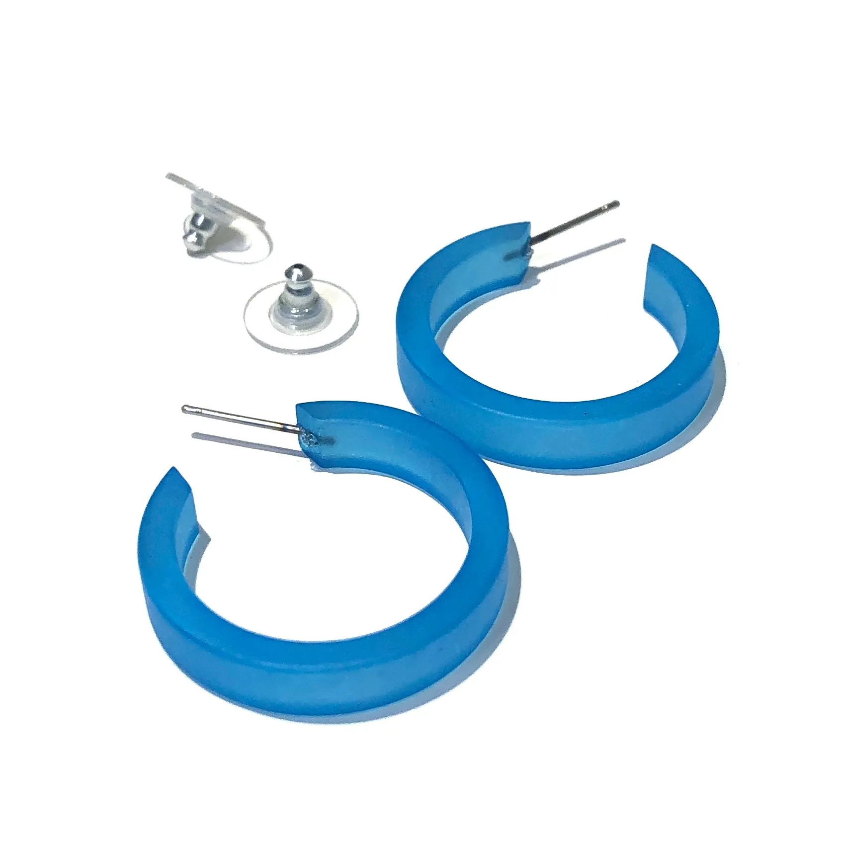Aqua Blue Small Classic Hoops