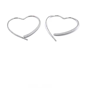 Ashley Gold Sterling Silver Lightweight Heart Hoop Earrings
