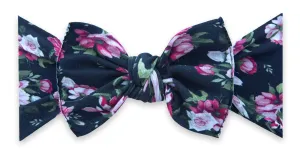 Baby Bling Black Floral Printed Knot Headband *Basically Bows & Bowties EXCLUSIVE*
