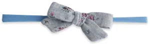 Baby Bling Denim Linen Floral Cotton Print Skinny Bow Headband