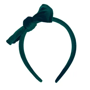 Baby Bling Forest Green Velvet Knot Hard Headband