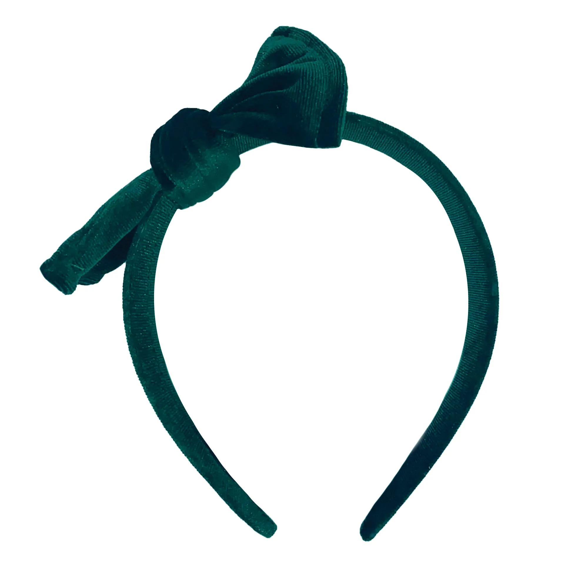 Baby Bling Forest Green Velvet Knot Hard Headband