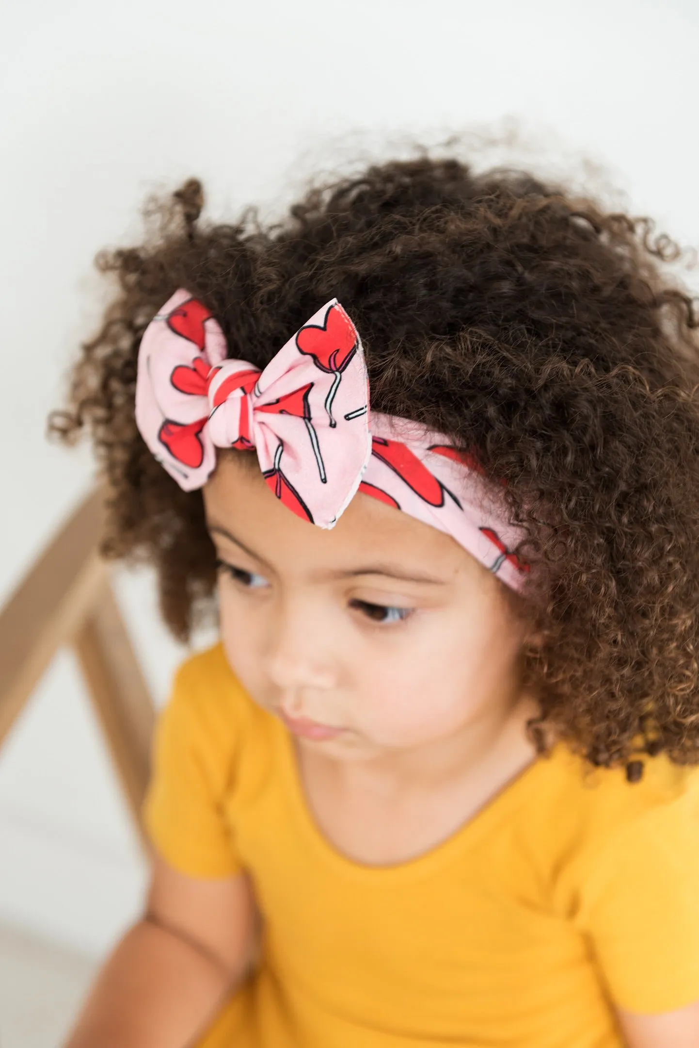 Baby Bling Heart Lollipop Printed Knot Headband