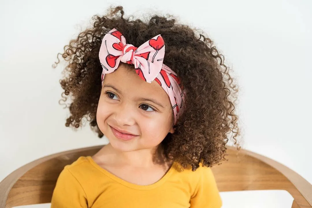 Baby Bling Heart Lollipop Printed Knot Headband