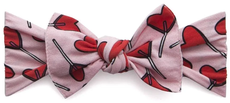 Baby Bling Heart Lollipop Printed Knot Headband