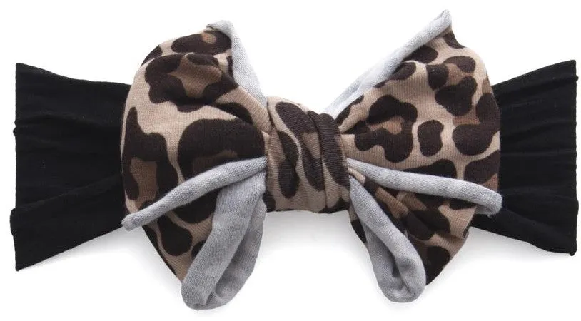 Baby Bling Leopard Jersey Bow Headband