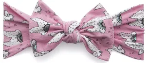 Baby Bling Pink Llama Printed Knot Headband