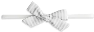 Baby Bling Silver Stripe Cotton Print Skinny Bow Headband