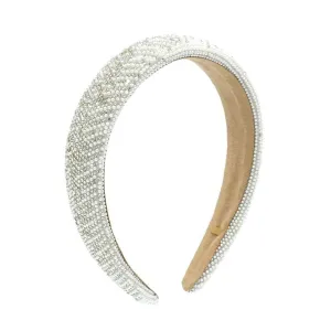 Bari Lynn Fully Crystalized & Pearl Headband - Aurora Borealis