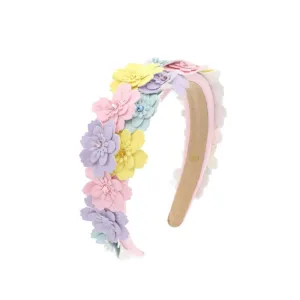 Bari Lynn Multi Flower Crystal Padded Headband - Pastel