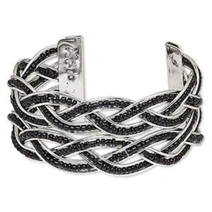 Black Braided Cuff Bracelet