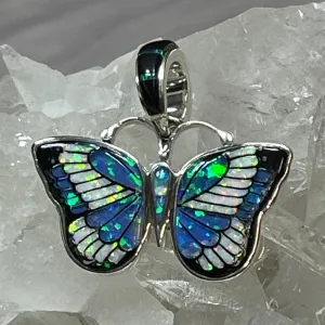 Blue and White Opal Butterfly